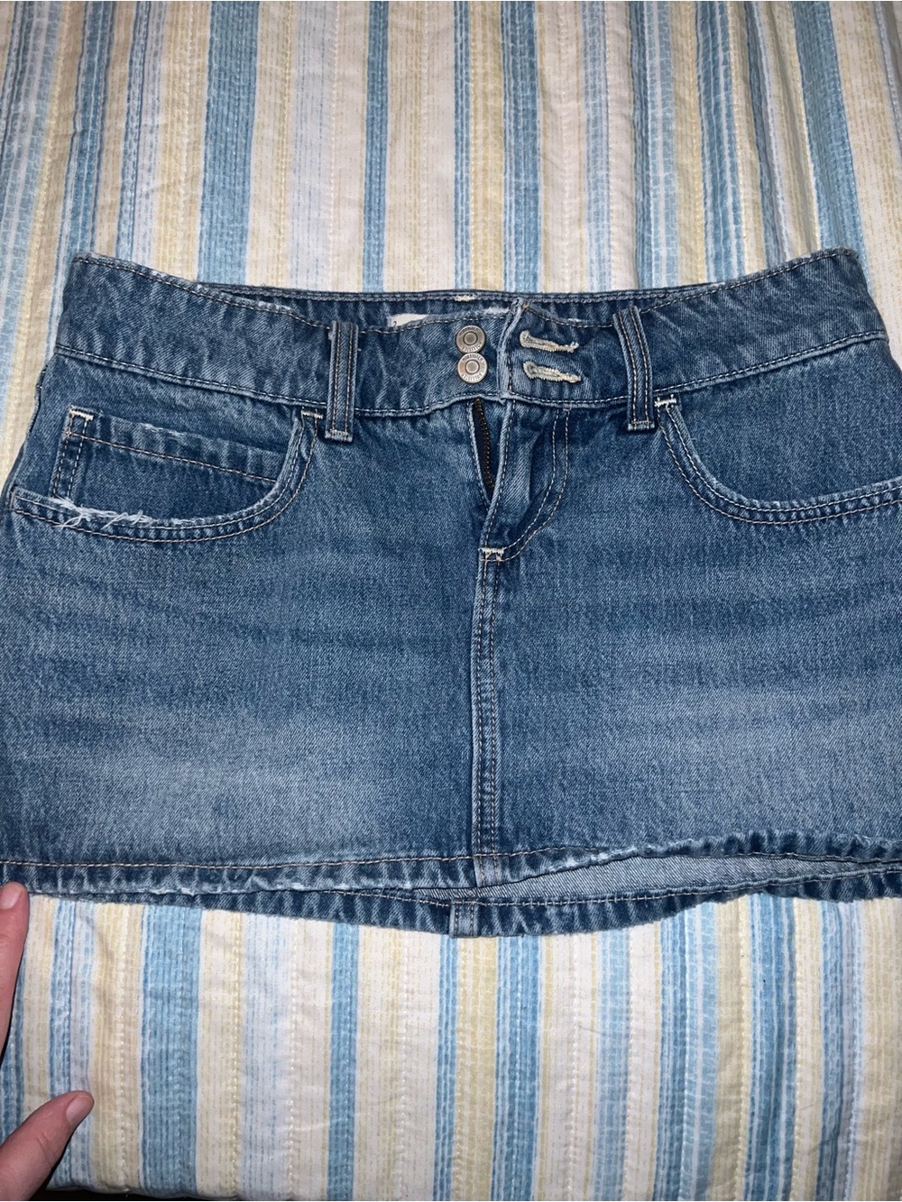 Hollister blue denim mini skirt